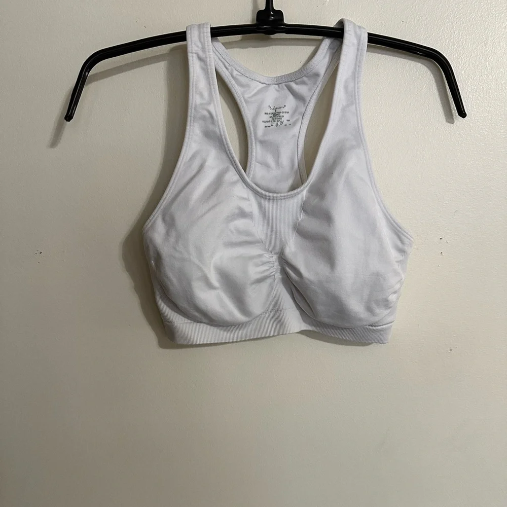Underscore White Sports Bra,Size L